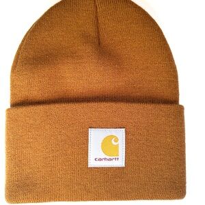 Carhartt Tan Short Watch Hat 100% Acrilyc One Size Knit Cuffed Beanie